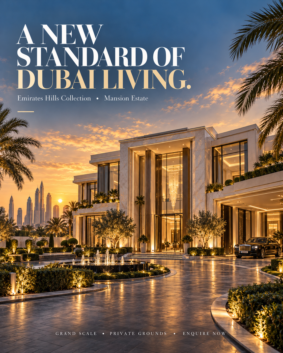 Canal Duplex, a luxury Dubai real estate poster design
