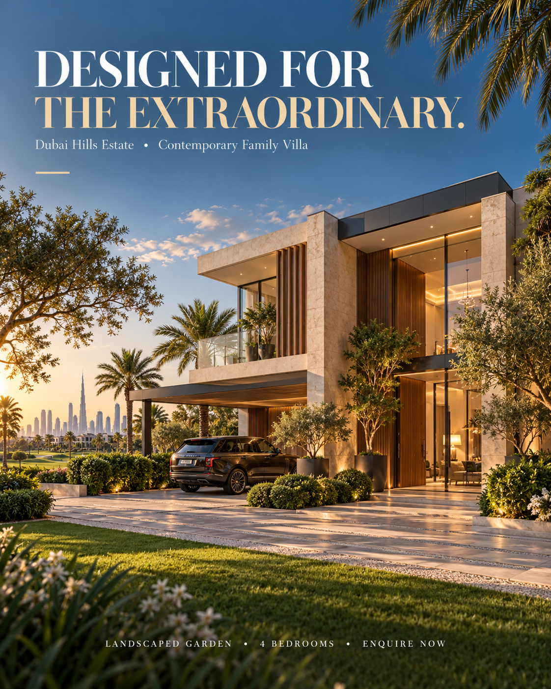 Island Mansion, a luxury Dubai real estate poster design