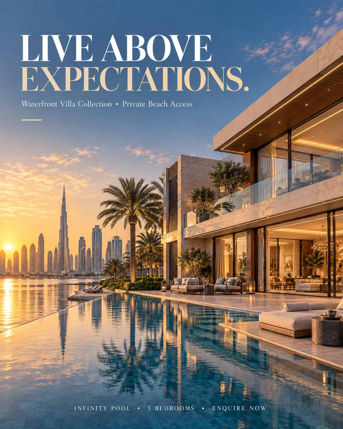 Executive Tower, a luxury Dubai real estate poster design