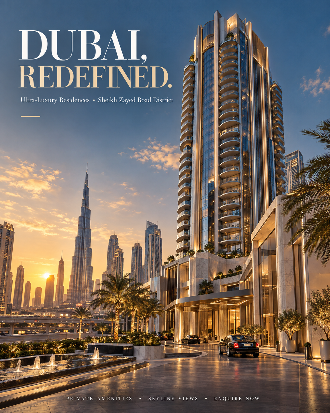 Garden Residence, a luxury Dubai real estate poster design